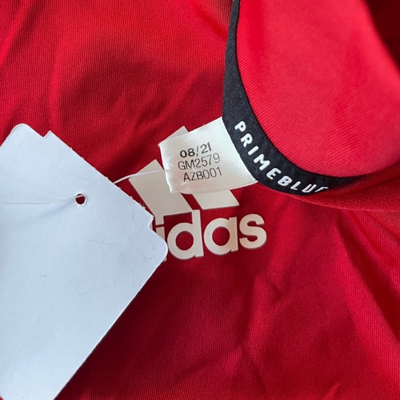 NWT Adidas Men’s Sideline 1/4-Zip Knit Pullover M Red / White - Picture 10 of 16